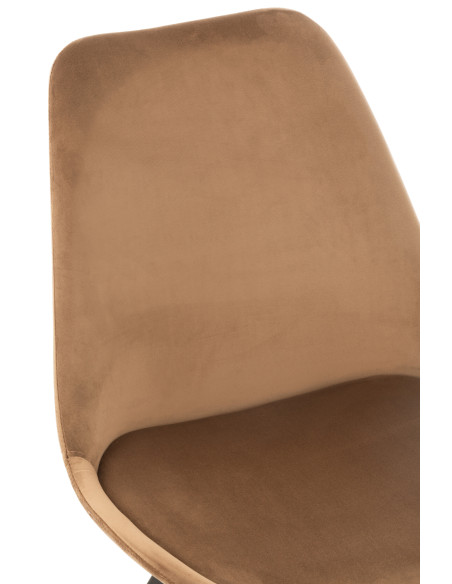 Chaise Hélène en métal/textile marron Chaise Hélène en métal/textile marron