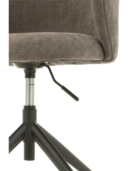 Chaise Pivotante Tissu Gris Foncé Relevable/Baissable Chaise Pivotante Tissu Gris Foncé Relevable/Baissable
