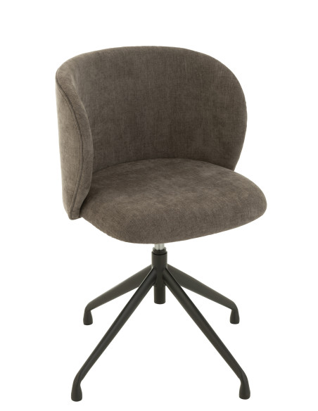 Chaise Pivotante Tissu Gris Foncé Relevable/Baissable Chaise Pivotante Tissu Gris Foncé Relevable/Baissable
