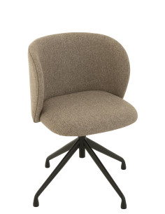 Chaise Pivotante/Relevable en Lin Marron Foncé/Beige
