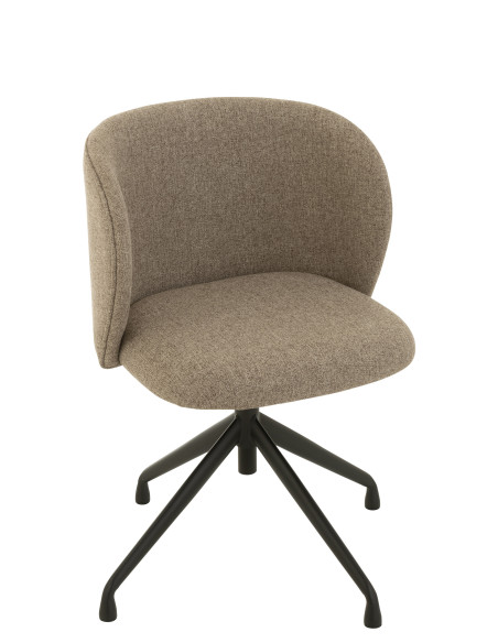 Chaise Pivotante/Relevable en Lin Marron Foncé/Beige Chaise Pivotante/Relevable en Lin Marron Foncé/Beige