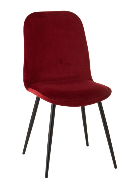 Chaise Claire en métal/textile bordeaux Chaise Claire en métal/textile bordeaux