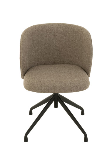 Chaise Pivotante/Relevable en Lin Marron Foncé/Beige