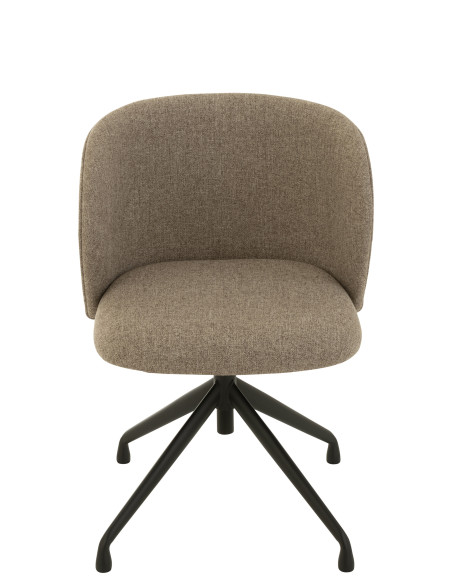 Chaise Pivotante/Relevable en Lin Marron Foncé/Beige Chaise Pivotante/Relevable en Lin Marron Foncé/Beige