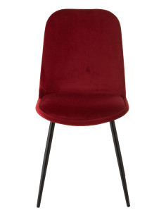 Chaise Claire en métal/textile bordeaux 2