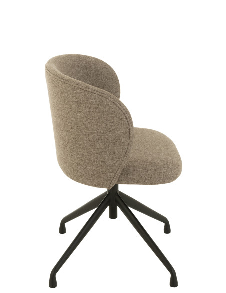 Chaise Pivotante/Relevable en Lin Marron Foncé/Beige Chaise Pivotante/Relevable en Lin Marron Foncé/Beige