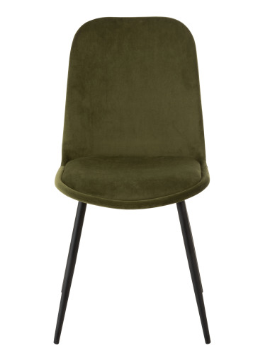 Chaise Claire en métal/textile vert
