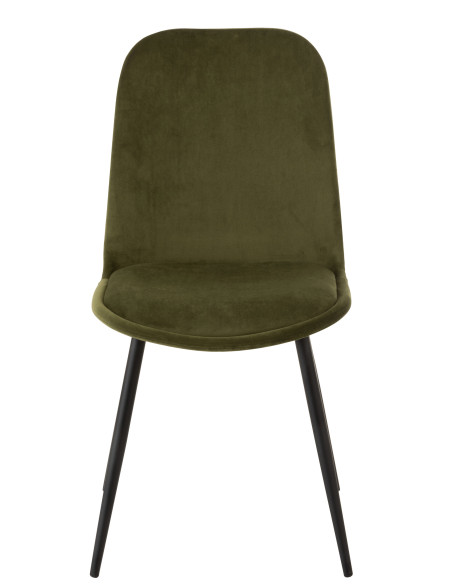 Chaise Claire en métal/textile vert