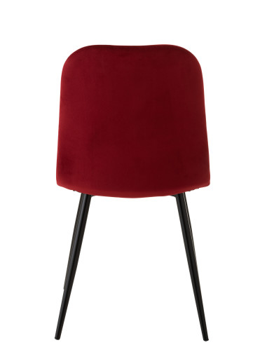 Chaise Claire en métal/textile bordeaux