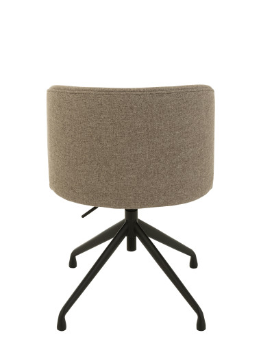 Chaise Pivotante/Relevable en Lin Marron Foncé/Beige