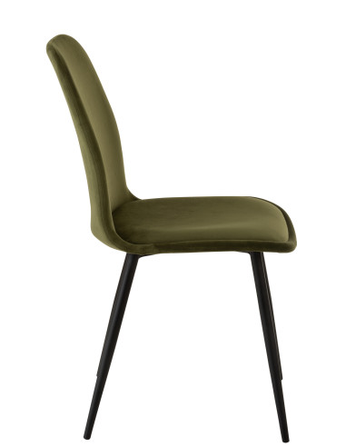 Chaise Claire en métal/textile vert