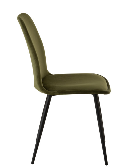 Chaise Claire en métal/textile vert