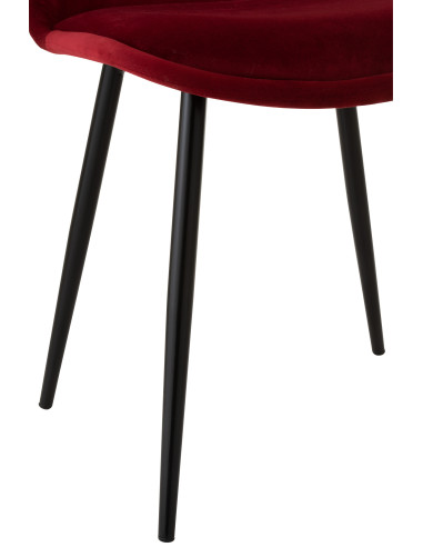Chaise Claire en métal/textile bordeaux