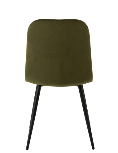 Chaise Claire en métal/textile vert