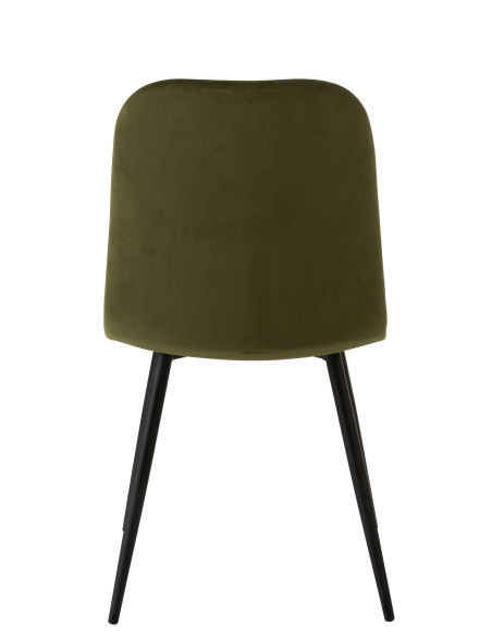 Chaise Claire en métal/textile vert