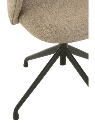 Chaise Pivotante/Relevable en Lin Marron Foncé/Beige