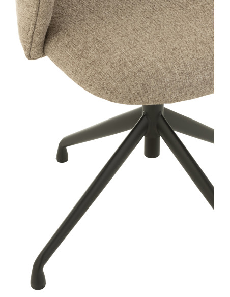 Chaise Pivotante/Relevable en Lin Marron Foncé/Beige Chaise Pivotante/Relevable en Lin Marron Foncé/Beige