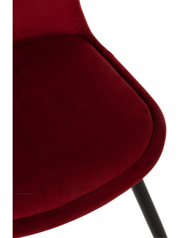 Chaise Claire en métal/textile bordeaux