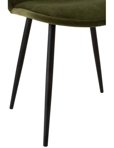 Chaise Claire en métal/textile vert