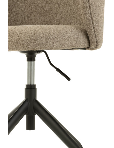 Chaise Pivotante/Relevable en Lin Marron Foncé/Beige