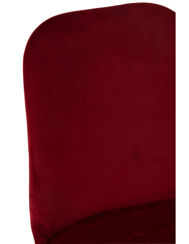 Chaise Claire en métal/textile bordeaux