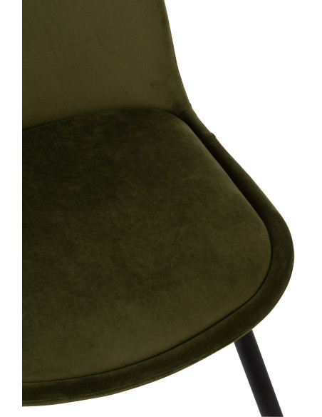 Chaise Claire en métal/textile vert