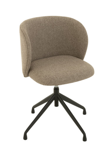 Chaise Pivotante/Relevable en Lin Marron Foncé/Beige