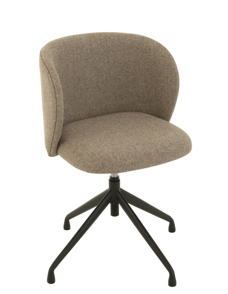 Chaise Pivotante/Relevable en Lin Marron Foncé/Beige Chaise Pivotante/Relevable en Lin Marron Foncé/Beige