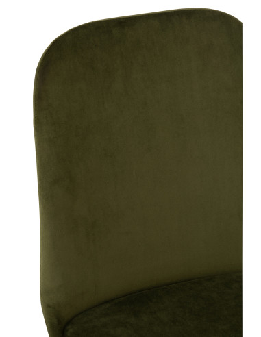 Chaise Claire en métal/textile vert