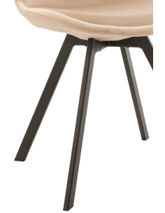 Chaise Hélène en métal/textile beige 2