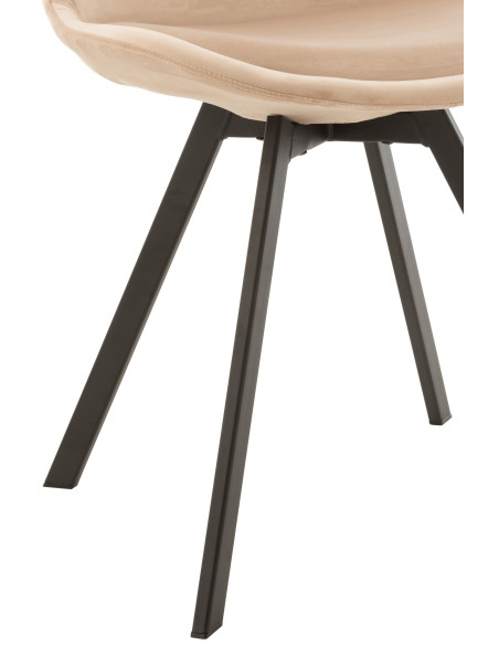 Chaise Hélène en métal/textile beige Chaise Hélène en métal/textile beige