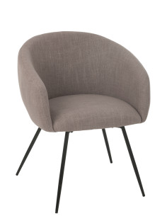 Chaise en acier/mousse taupe.