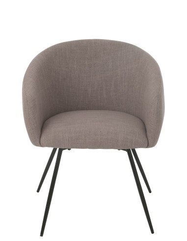 Chaise en acier/mousse taupe.