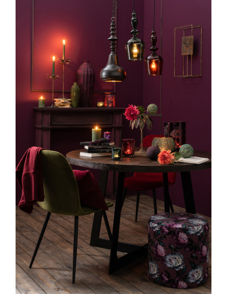 Chaise Claire en métal/textile bordeaux Chaise Claire en métal/textile bordeaux