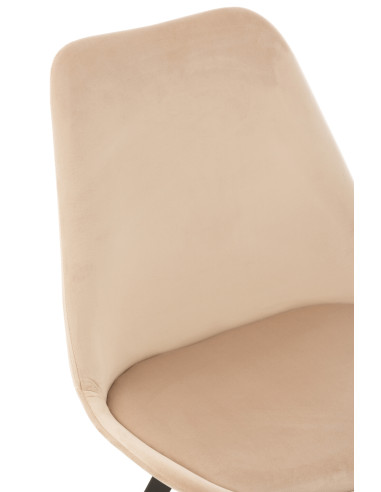 Chaise Hélène en métal/textile beige