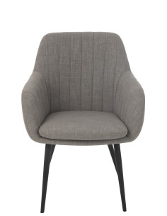 Chaise Miles en acier/mousse grise 2