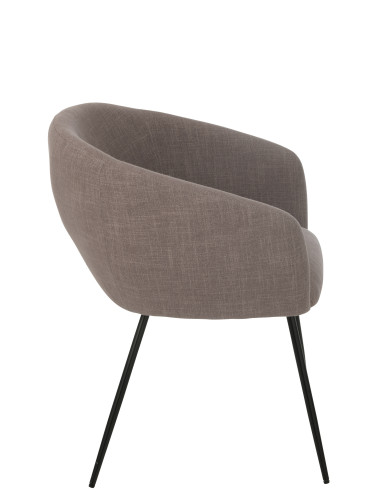 Chaise en acier/mousse taupe.