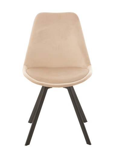 Chaise Hélène en métal/textile beige