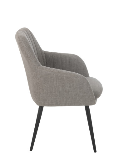 Chaise Miles en acier/mousse grise