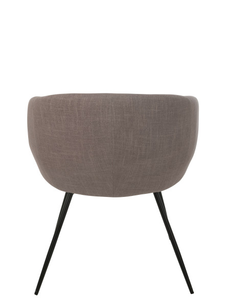 Chaise en acier/mousse taupe. Chaise en acier/mousse taupe.