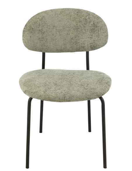 Chaise de salle à manger en textile/métal vert menthe