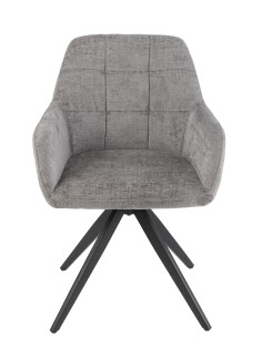 Chaise Louna en fer/acrylique gris 2