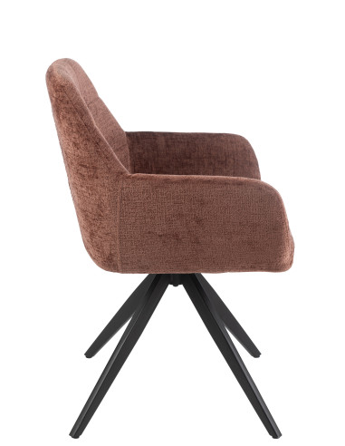 Chaise Louna en fer/acrylique marron