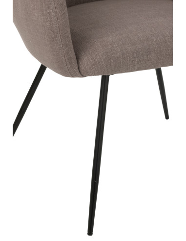 Chaise en acier/mousse taupe.