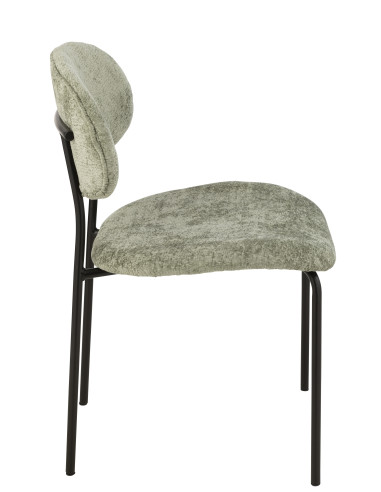 Chaise de salle à manger en textile/métal vert menthe