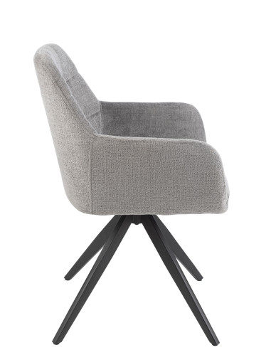 Chaise Louna en fer/acrylique gris