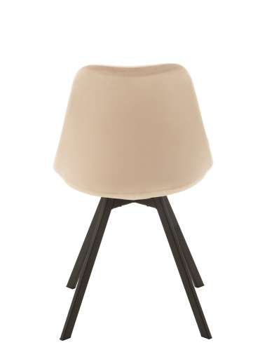 Chaise Hélène en métal/textile beige