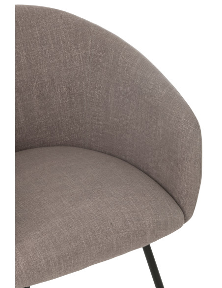 Chaise en acier/mousse taupe. Chaise en acier/mousse taupe.