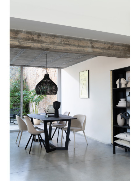 Chaise Hélène en métal/textile beige Chaise Hélène en métal/textile beige