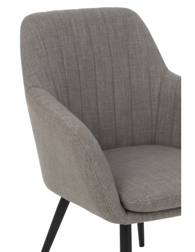 Chaise Miles en acier/mousse grise